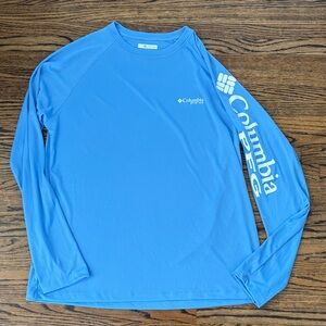Columbia Long Sleeve Performance Tee - Sky Blue with White Logo